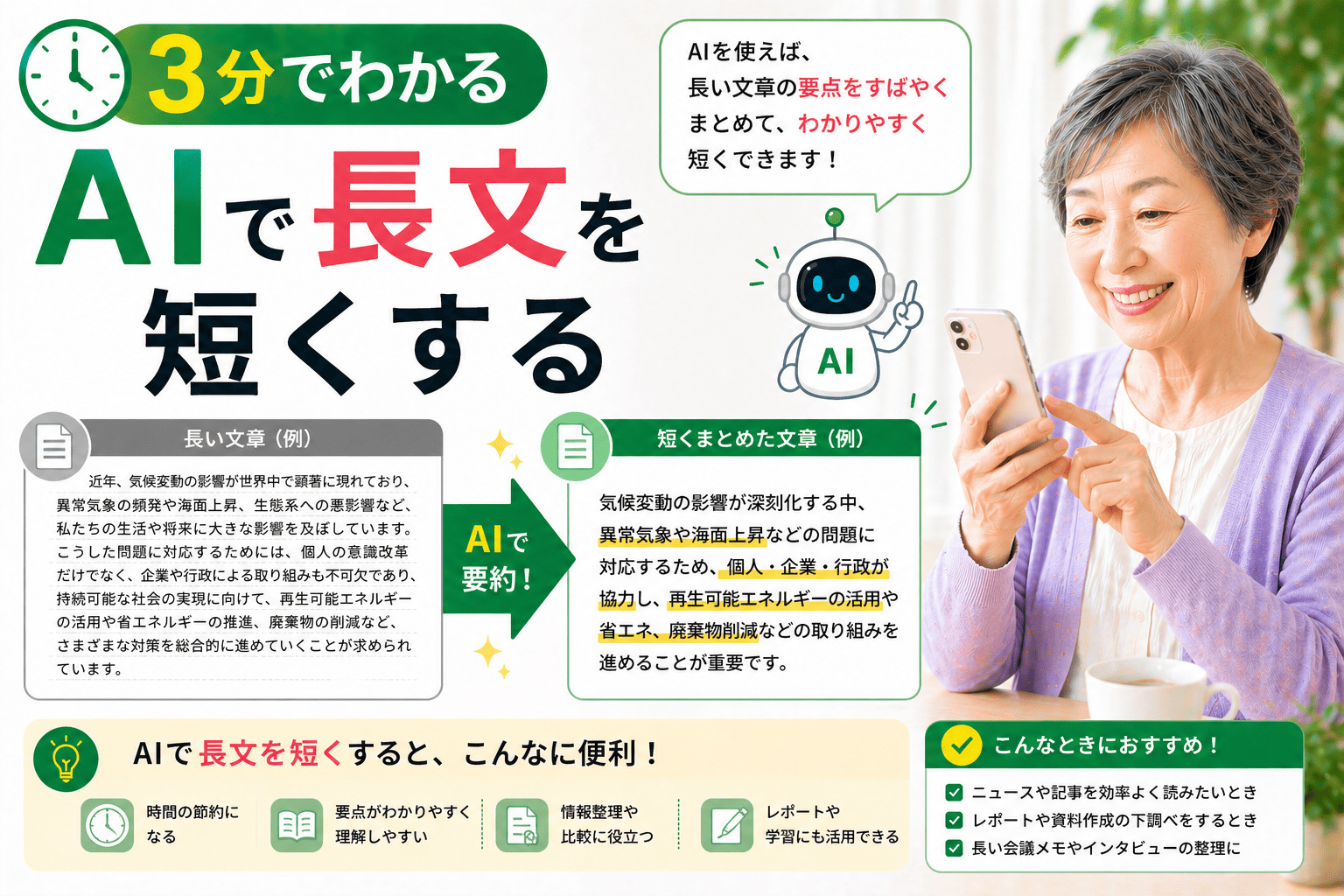 3分でわかる AIで長文を短くする